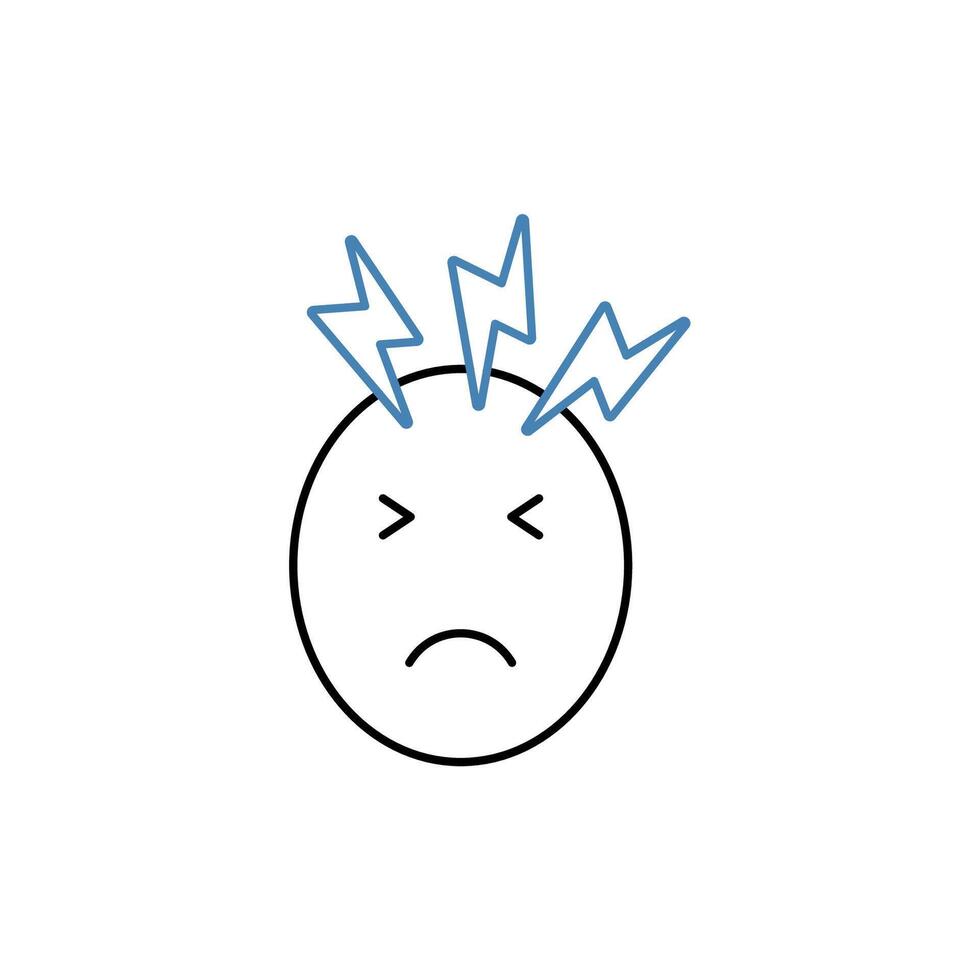 headache concept line icon. Simple element illustration. headache concept outline symbol design. vector