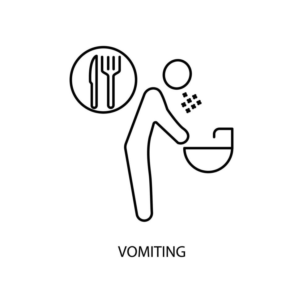 vomiting concept line icon. Simple element illustration. vomiting concept outline symbol design. vector