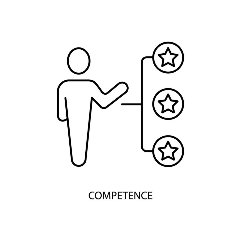 competence concept line icon. Simple element illustration. competence concept outline symbol design. vector