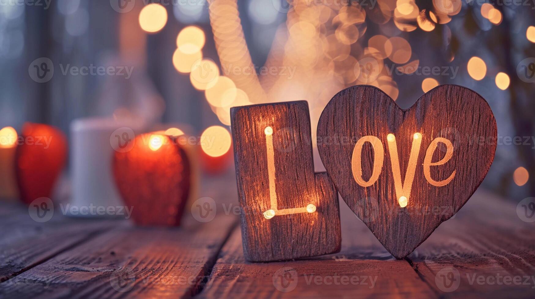 AI generated Written text 'I Love You' on valentine's day atmosphere background, background image, generative AI photo