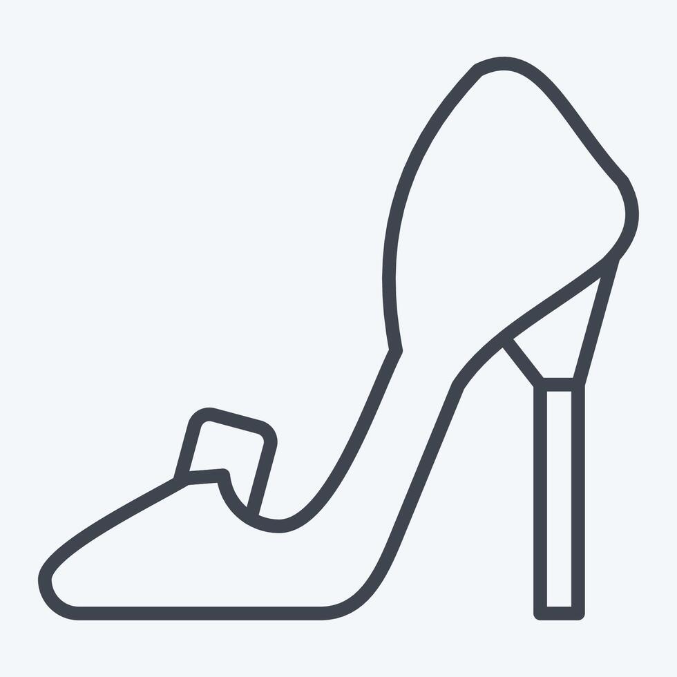 Icon High Heel. related to Fashion symbol. line style. simple design editable. simple illustration vector