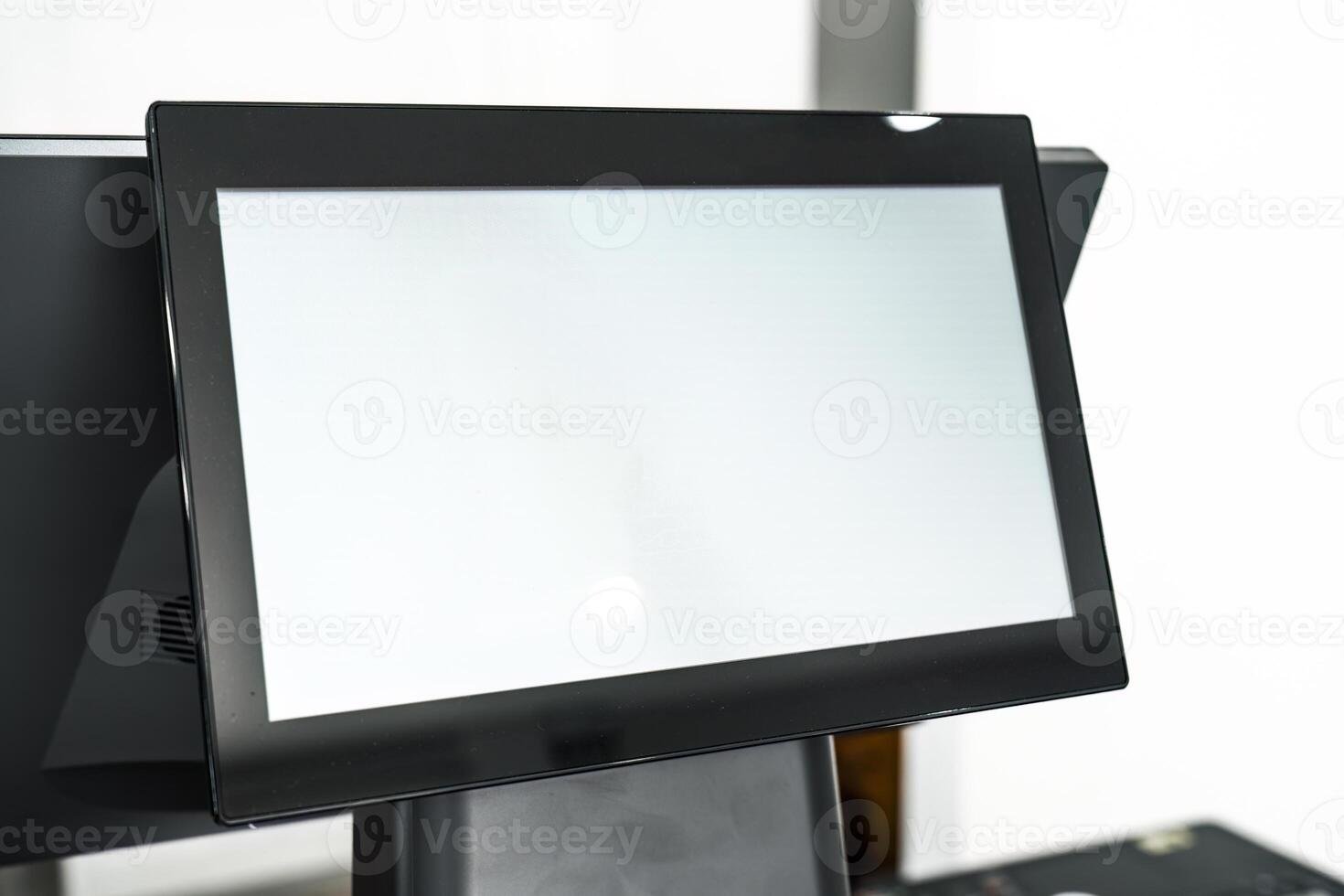 Cash register display, Black and white touch screen monitor photo