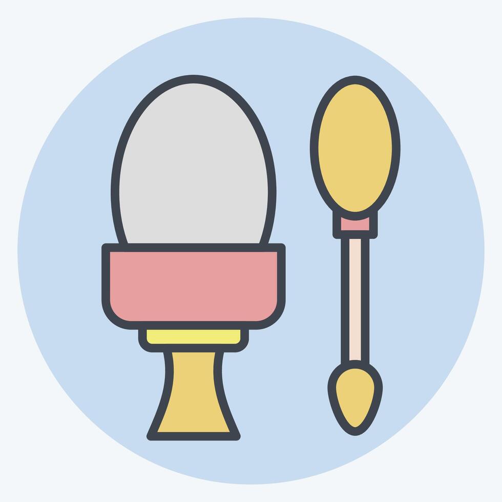 Icon Boiled egg. related to Fast Food symbol. color mate style. simple design editable. simple illustration vector