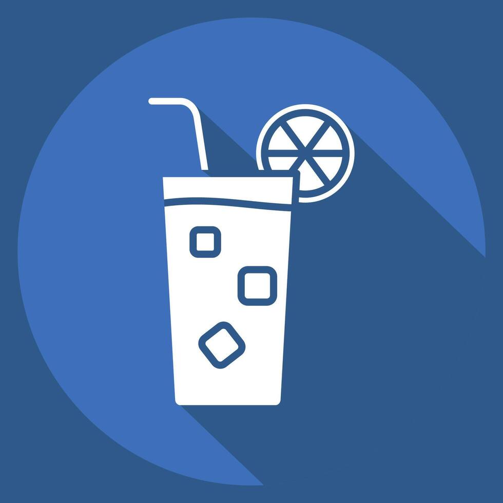 Icon Long Island. related to Cocktails,Drink symbol. long shadow style. simple design editable. simple illustration vector