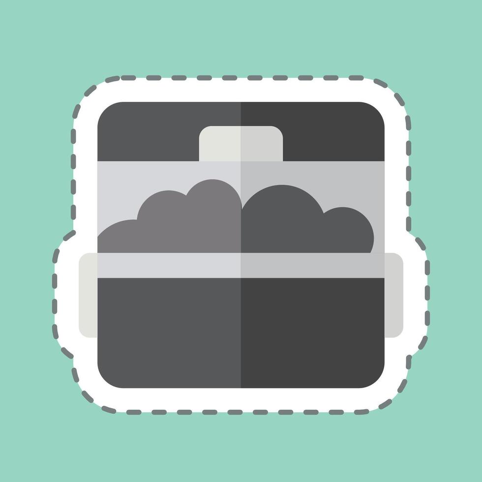 Sticker line cut Ice Bucket. related to Picnic symbol. simple design editable. simple illustration vector