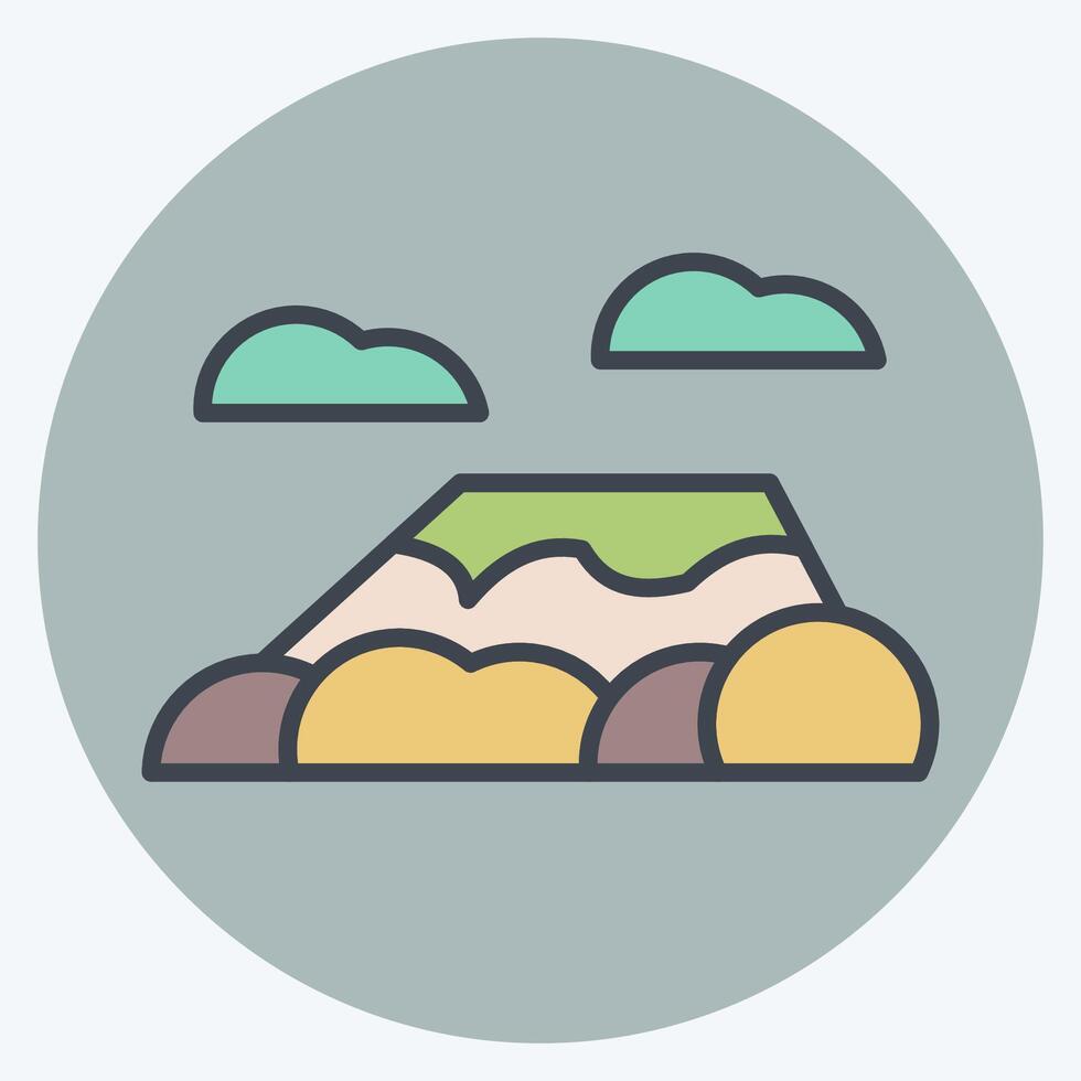 Icon Mount kilimanjaro. related to Kenya symbol. color mate style. simple design editable. simple illustration vector