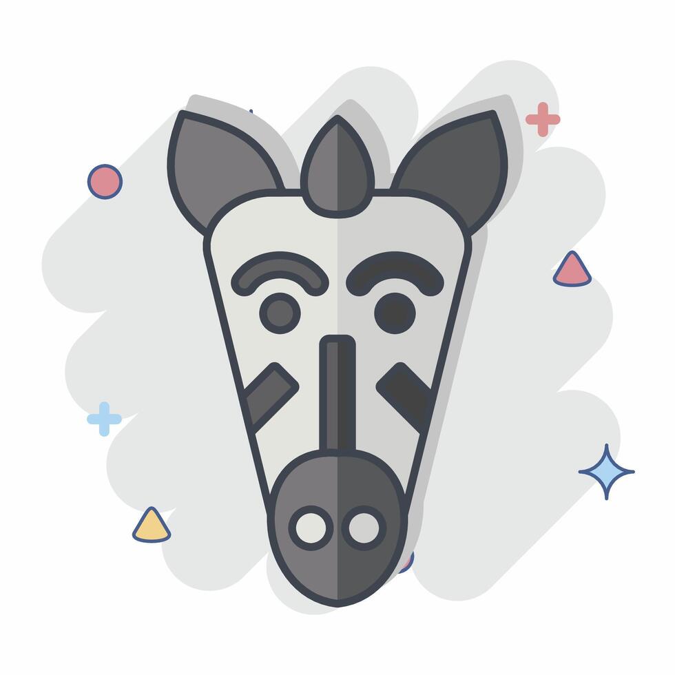 Icon Zebra. related to Kenya symbol. comic style. simple design editable. simple illustration vector