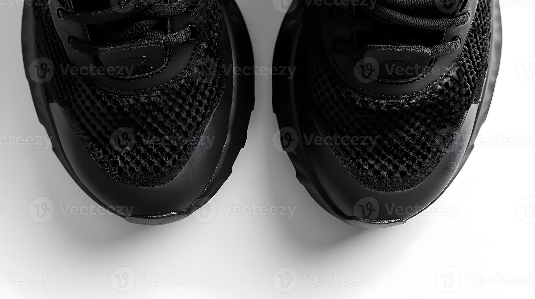 AI generated Close-up portrait of black sports shoes against white background, generative AI photo