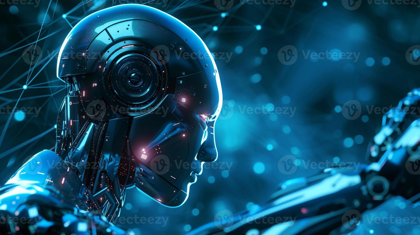 AI generated Illustration of an artificial intelligence human robot ...