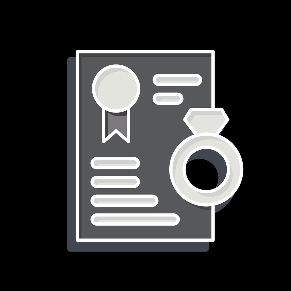 Icon Certificate. related to Jewelry symbol. glossy style. simple design editable. simple illustration vector
