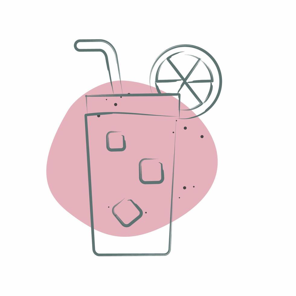 icono largo isla. relacionado a cócteles, bebida símbolo. color Mancha estilo. sencillo diseño editable. sencillo ilustración vector