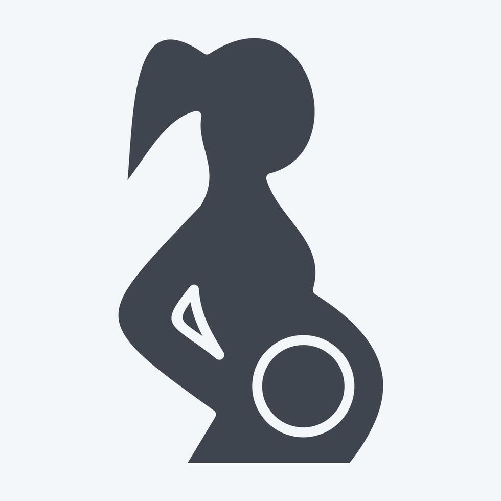 Icon Pregnant. related to Medical symbol. glyph style. simple design editable. simple illustration vector