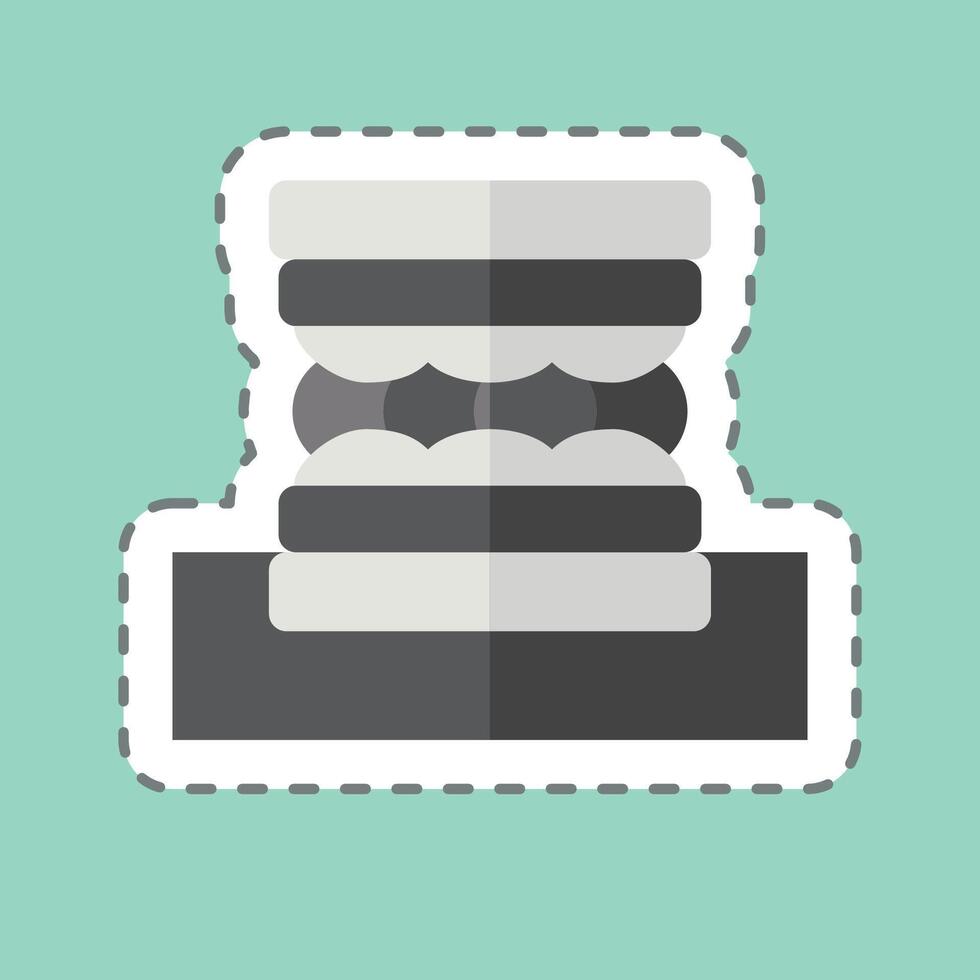 Sticker line cut Sandwich. related to Picnic symbol. simple design editable. simple illustration vector