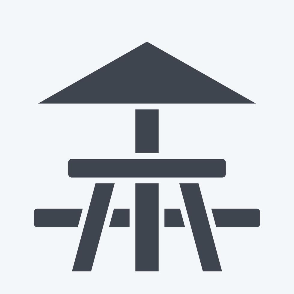 Icon Picnic Table. related to Picnic symbol. glyph style. simple design editable. simple illustration vector
