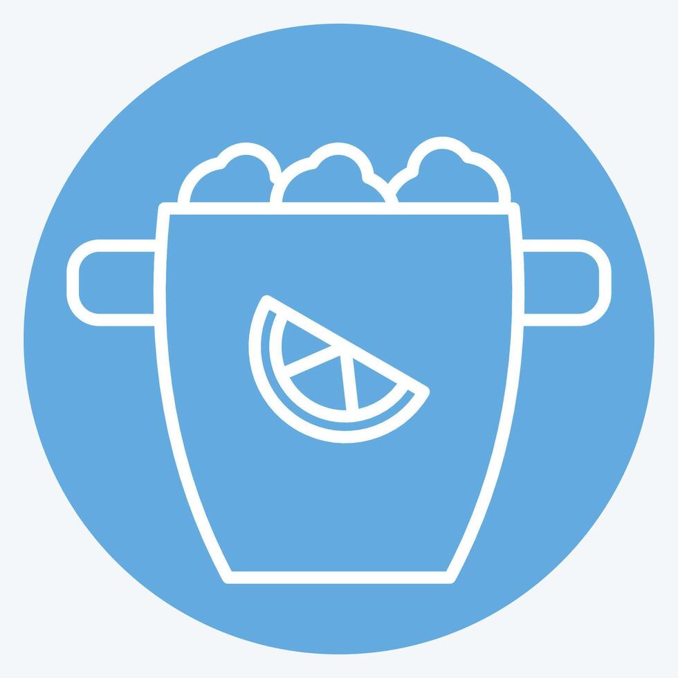 Icon Ice Bucket. related to Cocktails,Drink symbol. blue eyes style. simple design editable. simple illustration vector