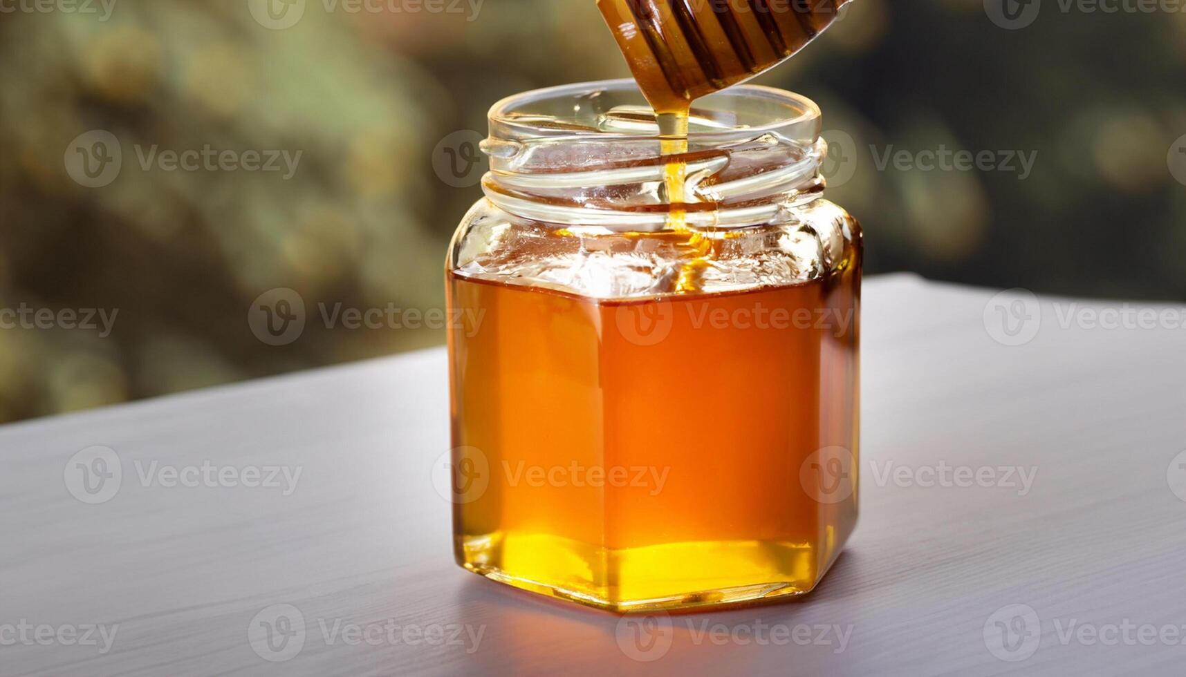 AI generated honey in a jar photo