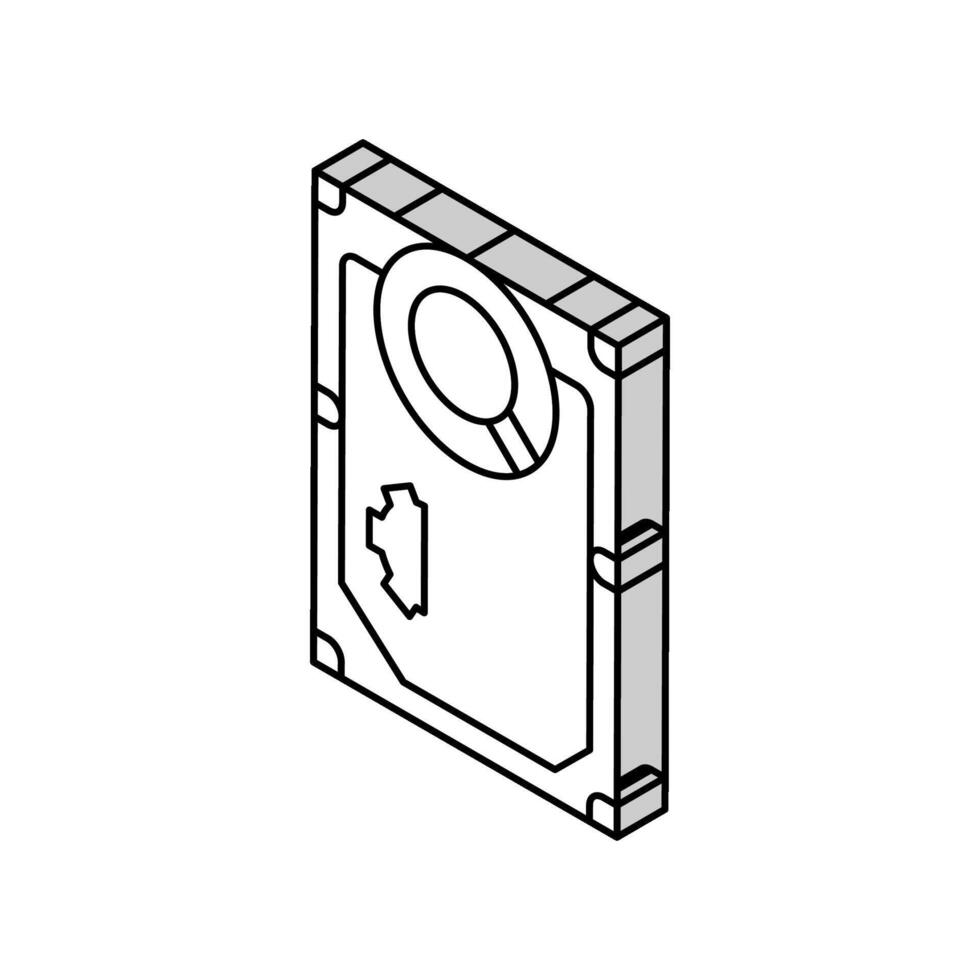 hardware diagnosis repair computer isometric icon vector illustration