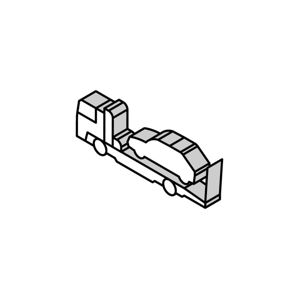 remolque Servicio coche mecánico isométrica icono vector ilustración