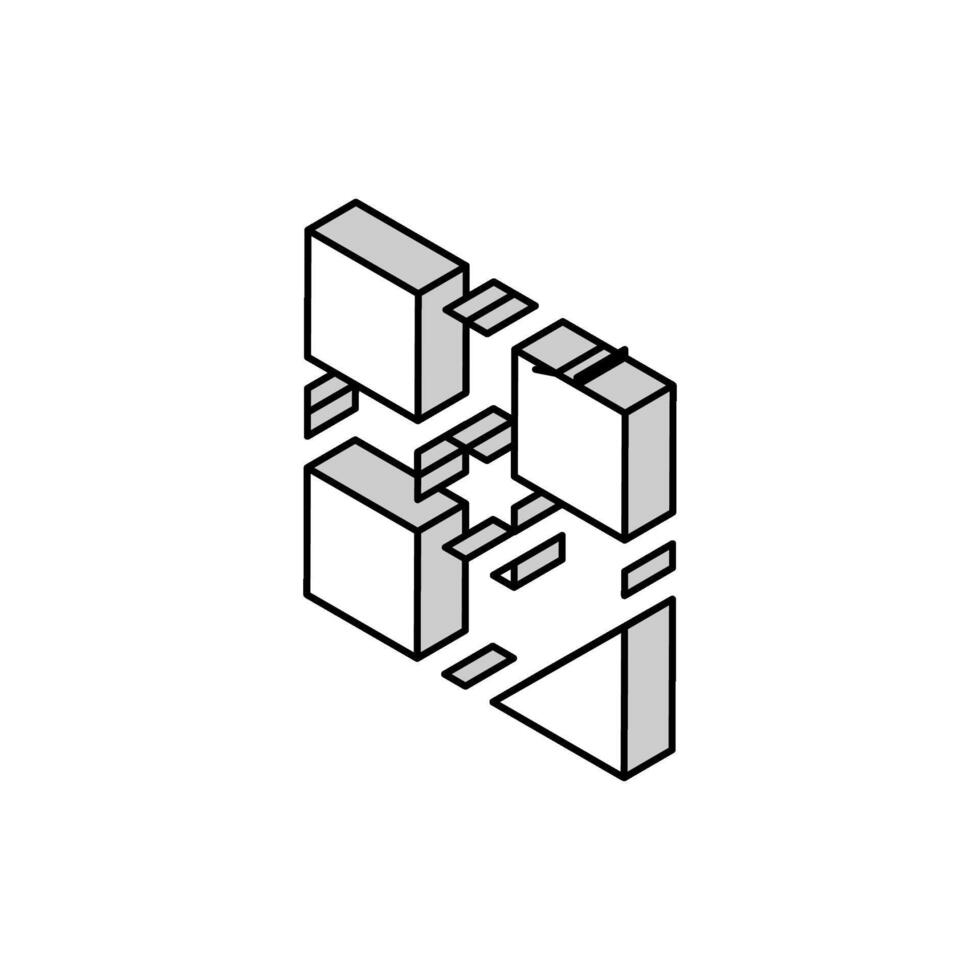 orthographic projections architectural drafter isometric icon vector illustration