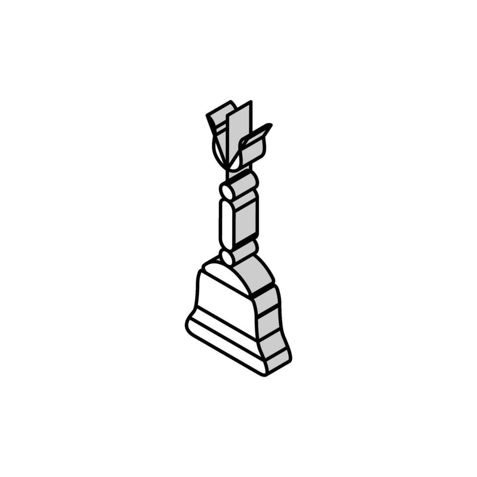 daoist bell taoism isometric icon vector illustration