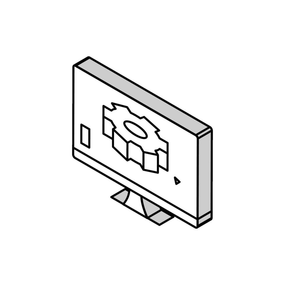 digital manufacturing engineer isometric icon vector illustration