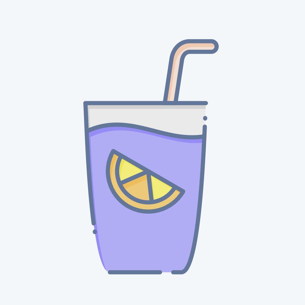 Icon Gin Tonic. related to Cocktails,Drink symbol. doodle style. simple design editable. simple illustration vector