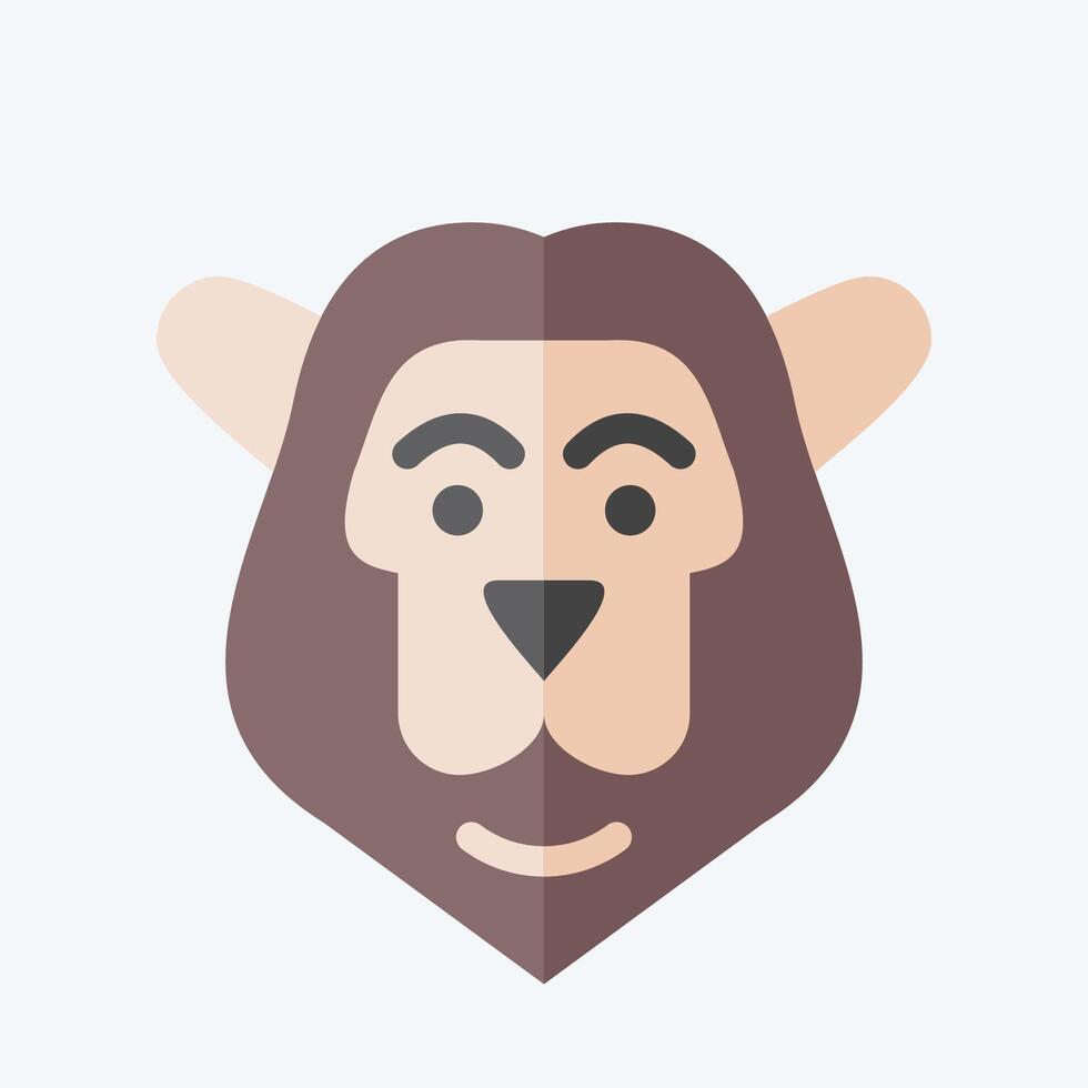 Icon Lion. related to Kenya symbol. flat style. simple design editable. simple illustration vector