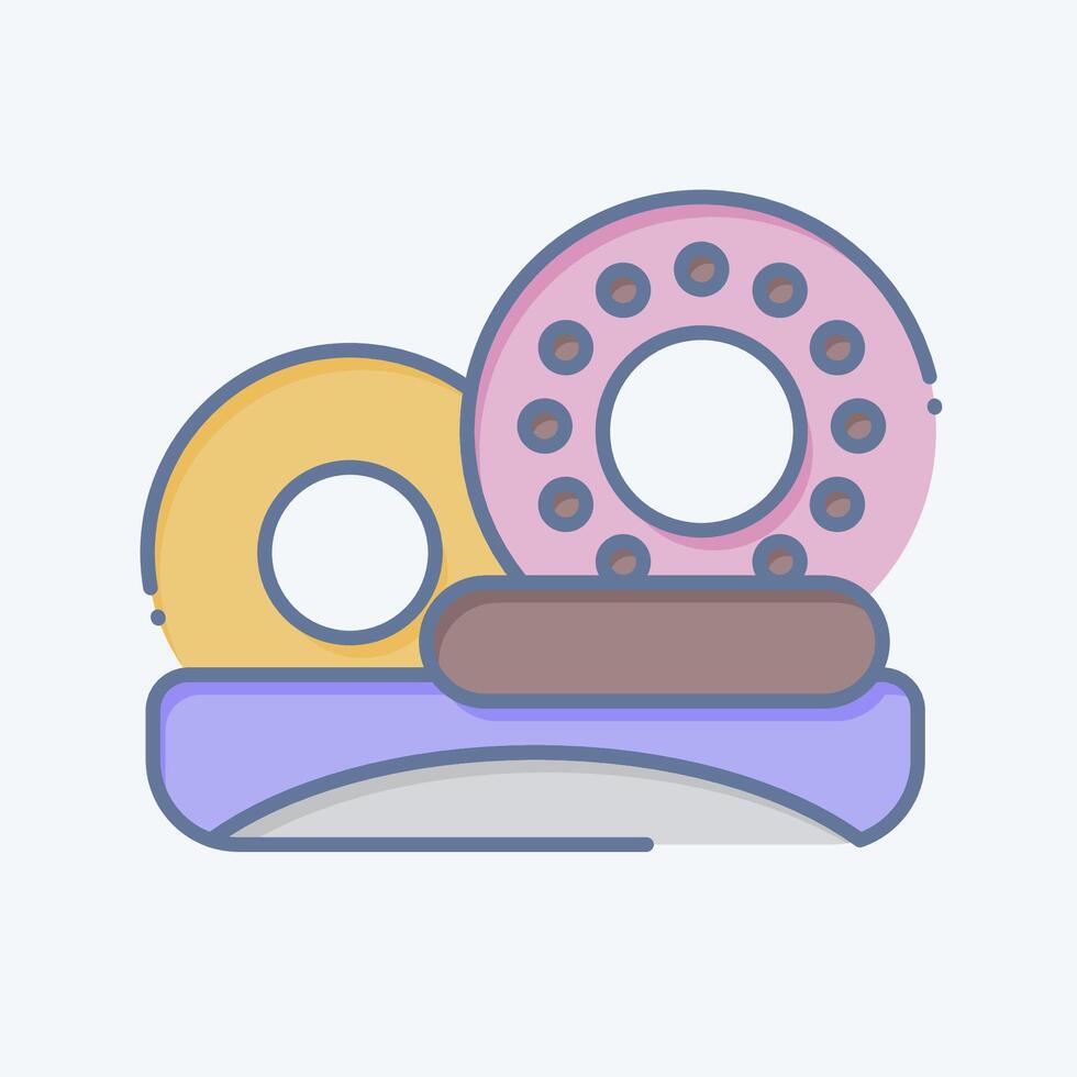 Icon Donut. related to Picnic symbol. doodle style. simple design editable. simple illustration vector