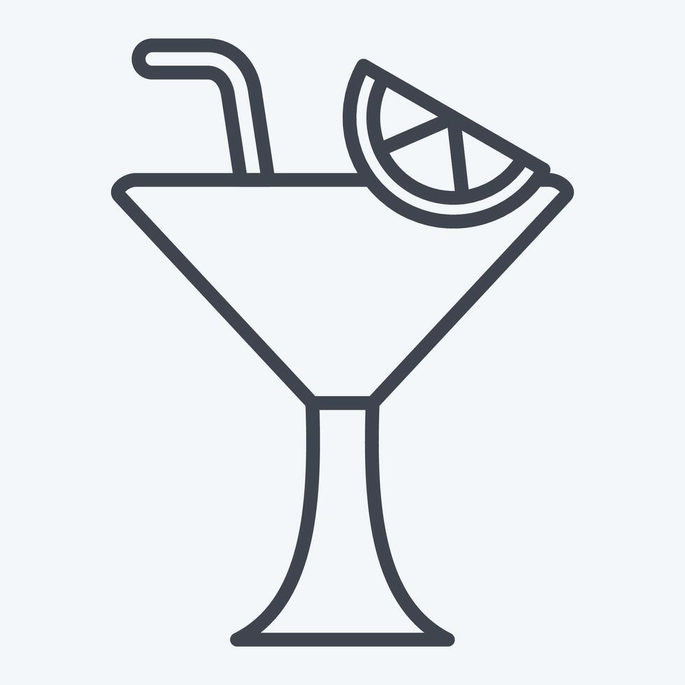 Icon Cosmopolitan. related to Cocktails,Drink symbol. line style. simple design editable. simple illustration vector