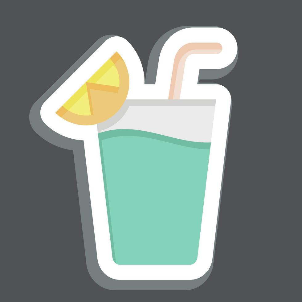 Sticker Cocktail 2. related to Cocktails,Drink symbol. simple design editable. simple illustration vector