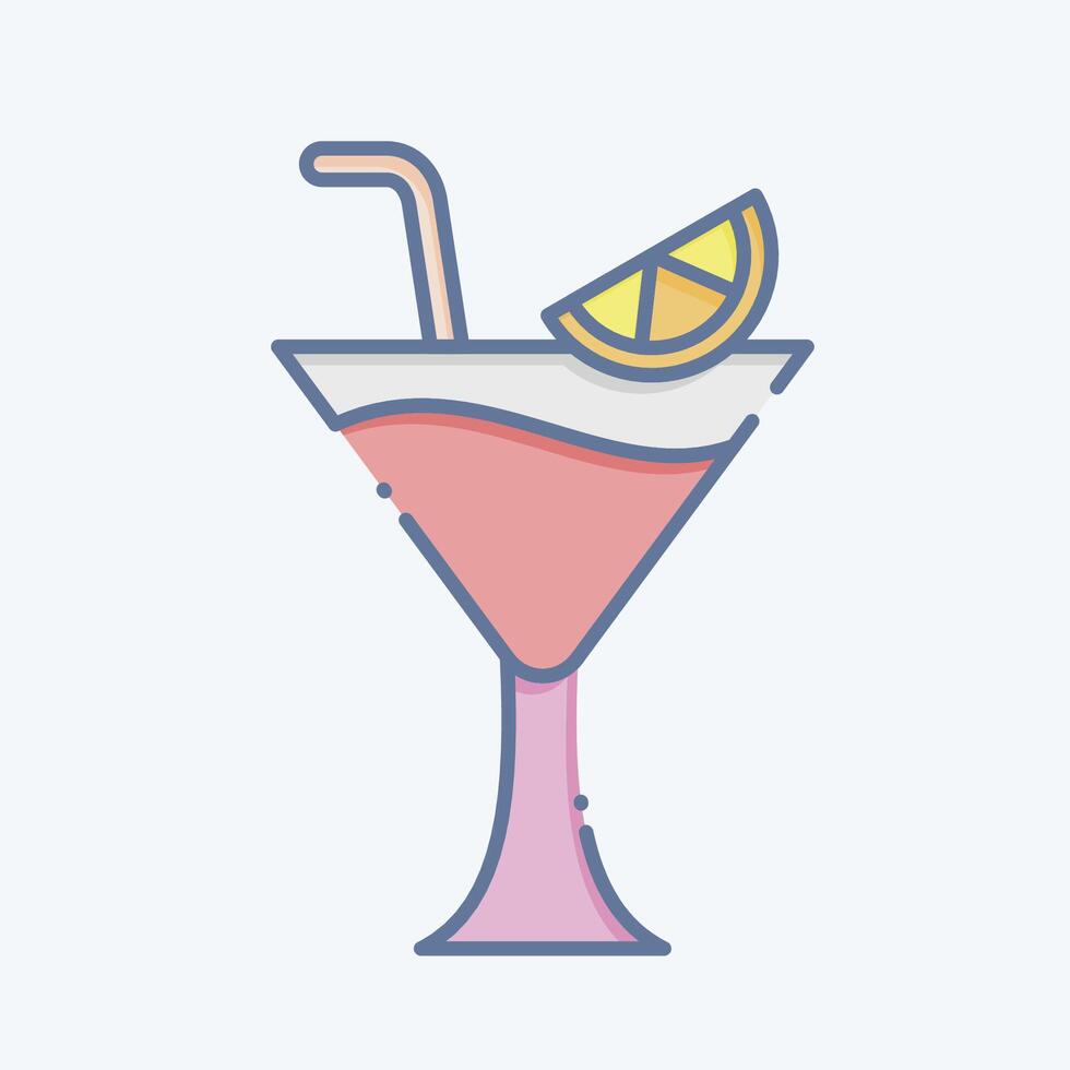 Icon Martini. related to Cocktails,Drink symbol. doodle style. simple design editable. simple illustration vector