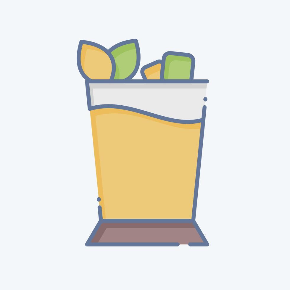 icono menta julepe. relacionado a cócteles, bebida símbolo. garabatear estilo. sencillo diseño editable. sencillo ilustración vector