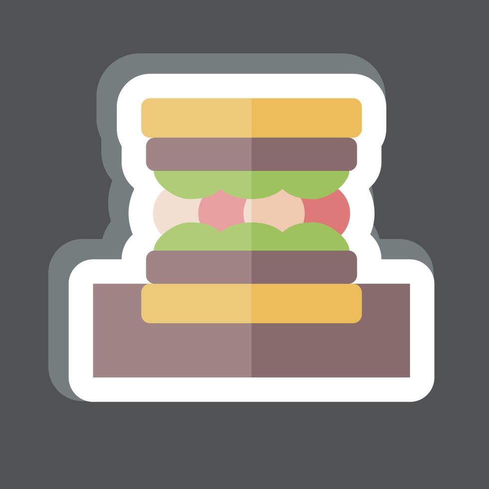 pegatina emparedado. relacionado a picnic símbolo. sencillo diseño editable. sencillo ilustración vector