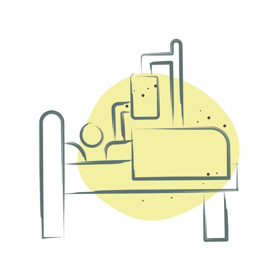 Icon Hospitallization. related to Medical symbol. Color Spot Style. simple design editable. simple illustration vector