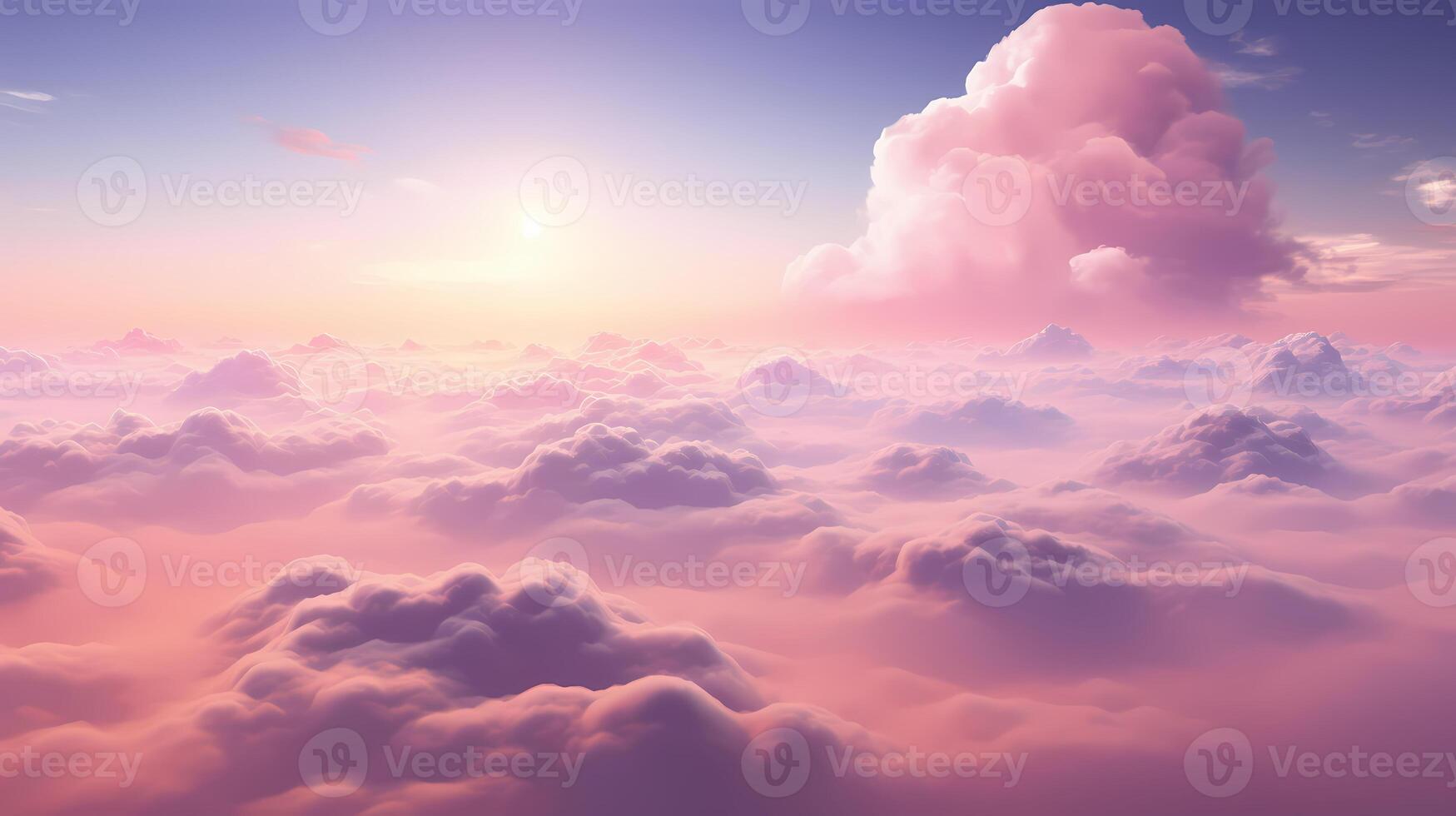AI generated pink cloud sky landscape background wallpaper photo