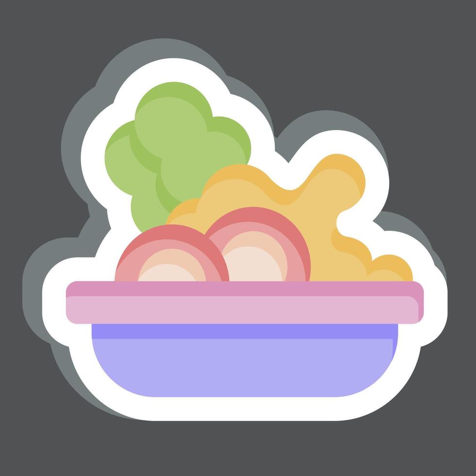 Sticker Salad. related to Picnic symbol. simple design editable. simple illustration vector