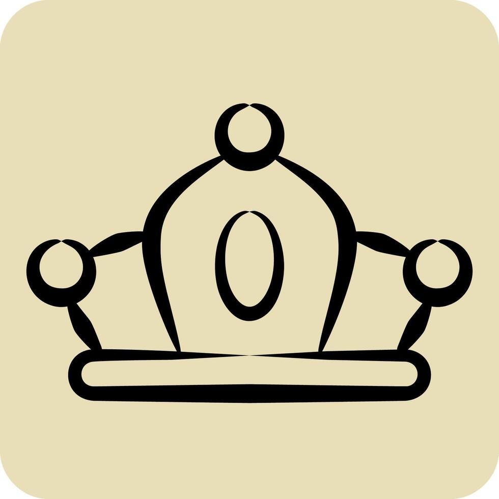 Icon Crown. related to Jewelry symbol. hand drawn style. simple design editable. simple illustration vector