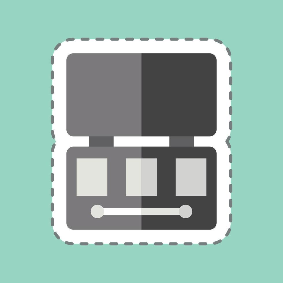 Sticker line cut Eyeshadow Palette. related to Fashion symbol. simple design editable. simple illustration vector