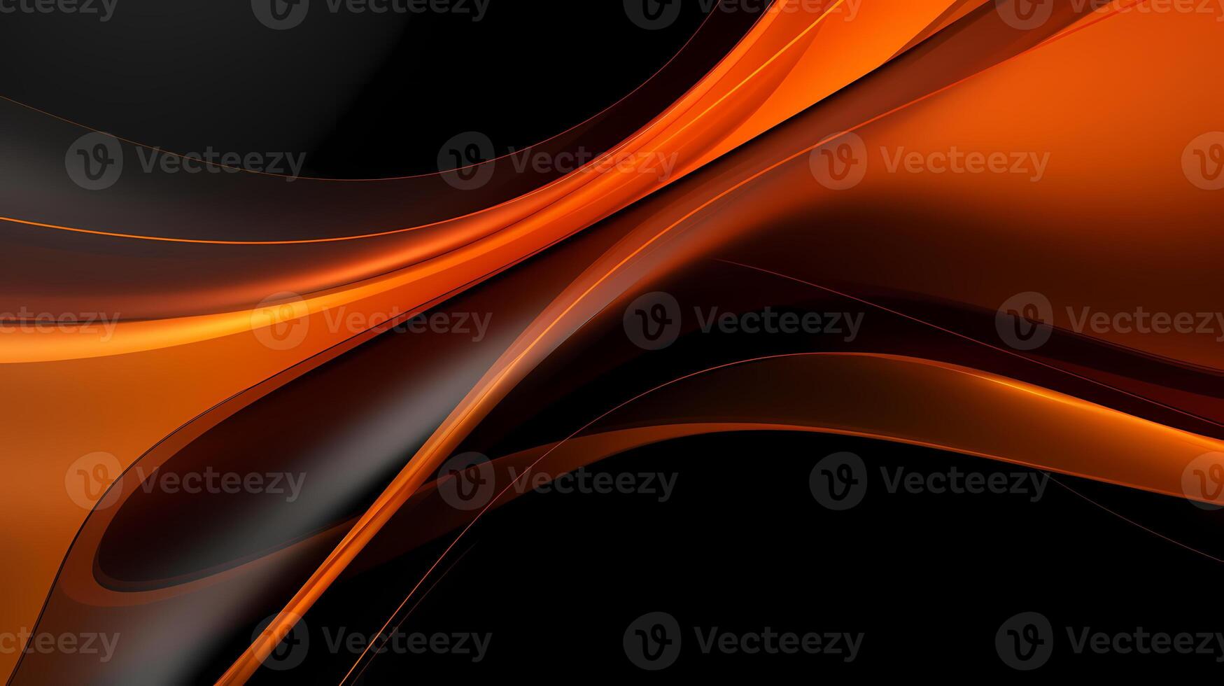 AI generated orange black glossy Abstract Background photo