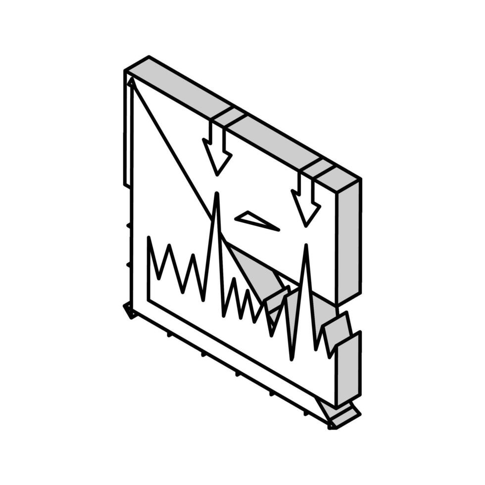 vibración análisis mecánico ingeniero isométrica icono vector ilustración