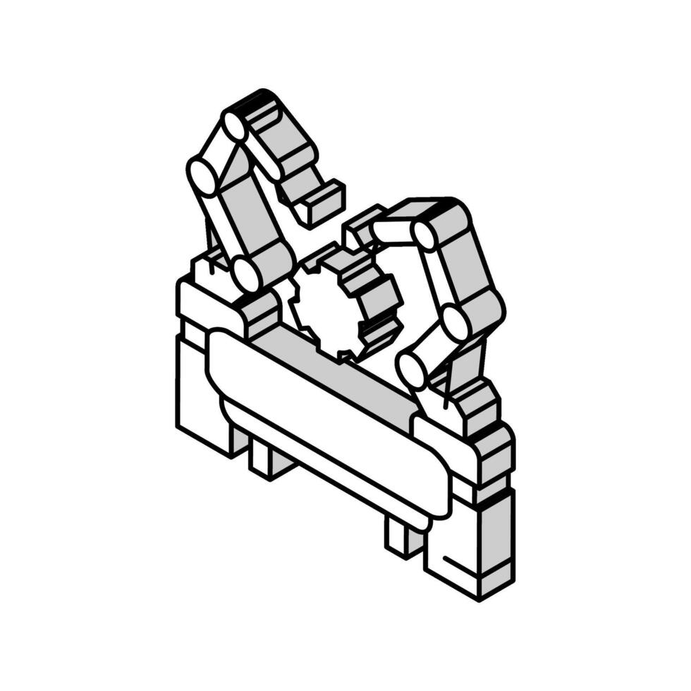 industrial automation mechanical engineer isometric icon vector illustration