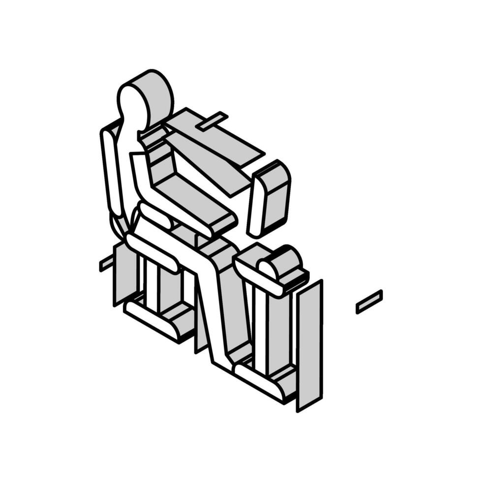 ergonomía principios mecánico ingeniero isométrica icono vector ilustración