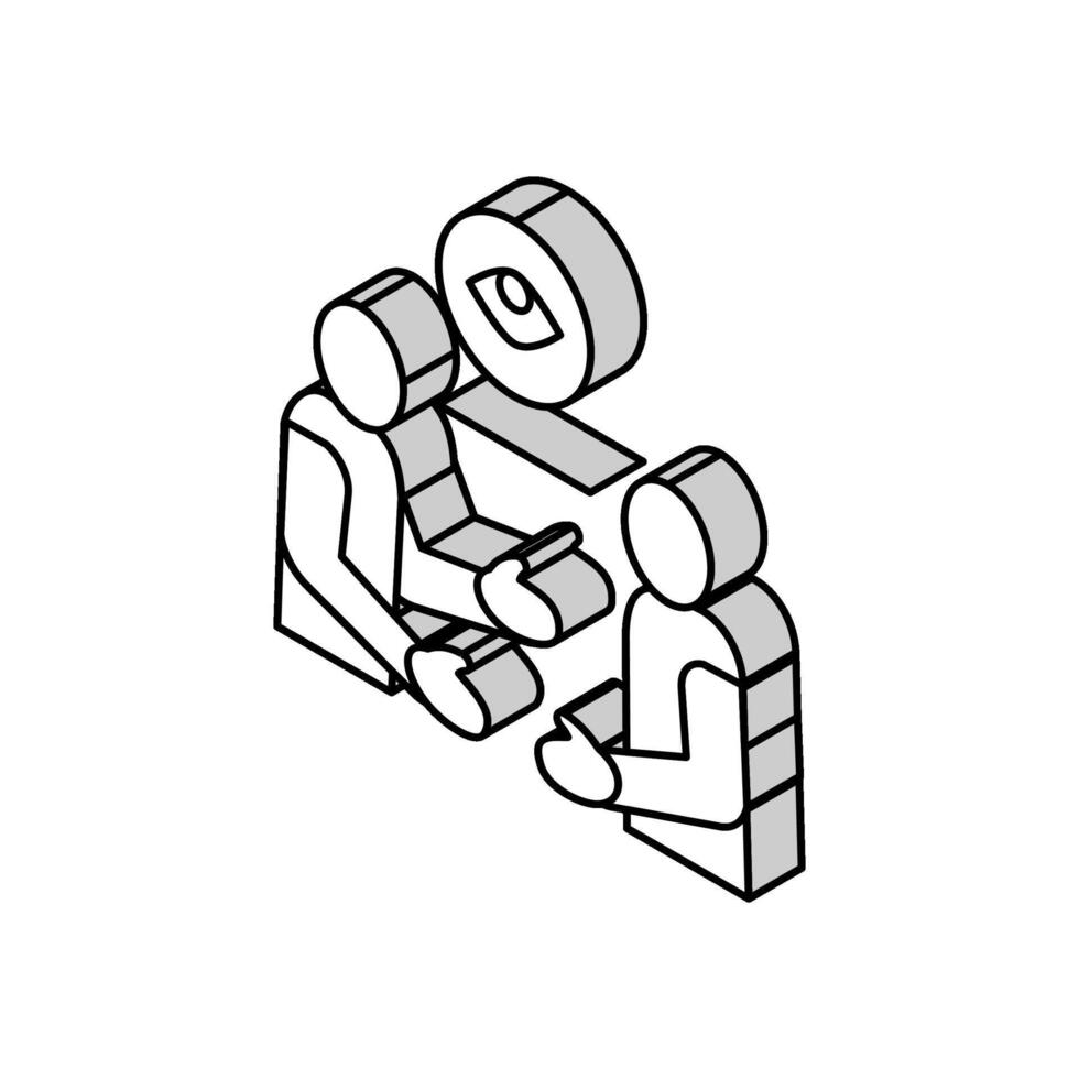 eye contact interview job isometric icon vector illustration