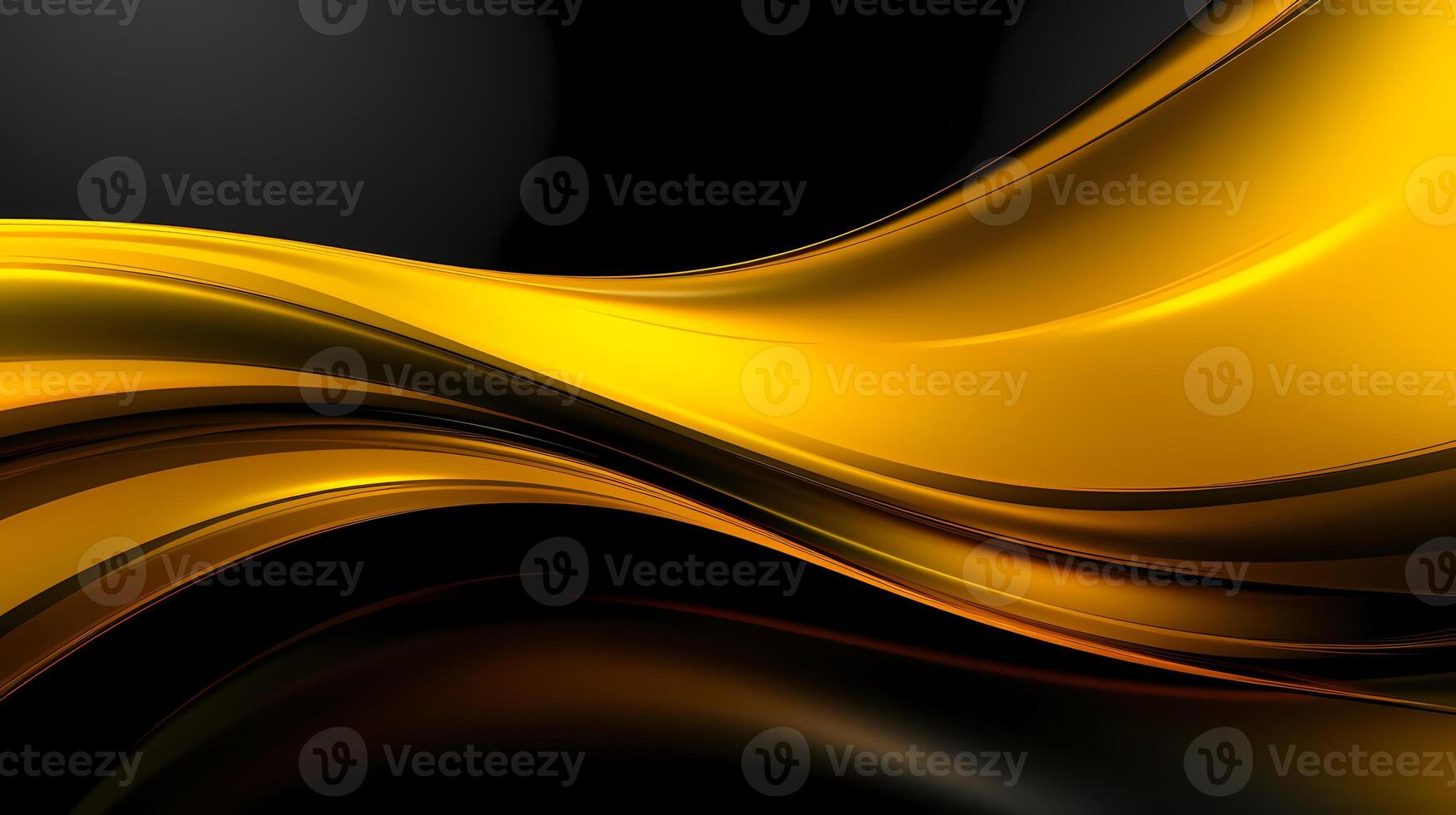 AI generated yellow black glossy Abstract Background photo