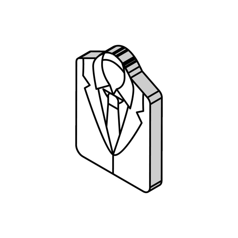 suit tie interview job isometric icon vector illustration