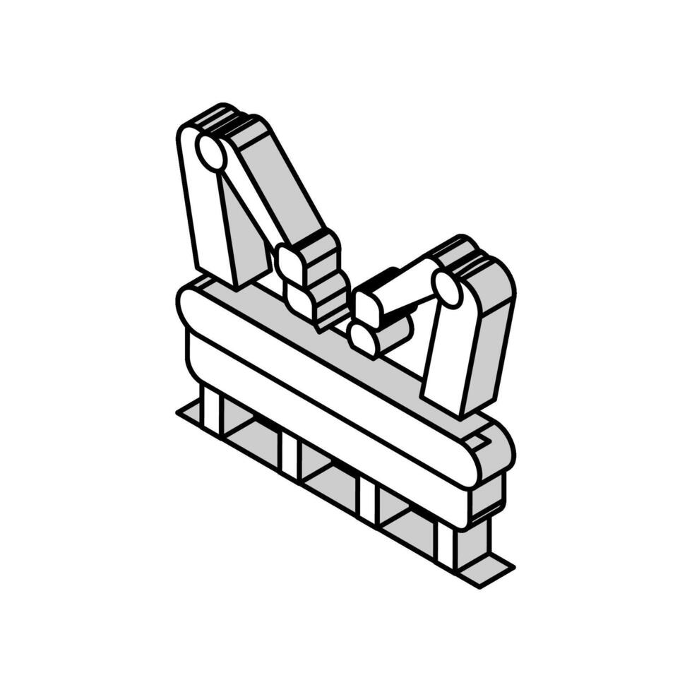 assembly line manufacturing engineer isometric icon vector illustration