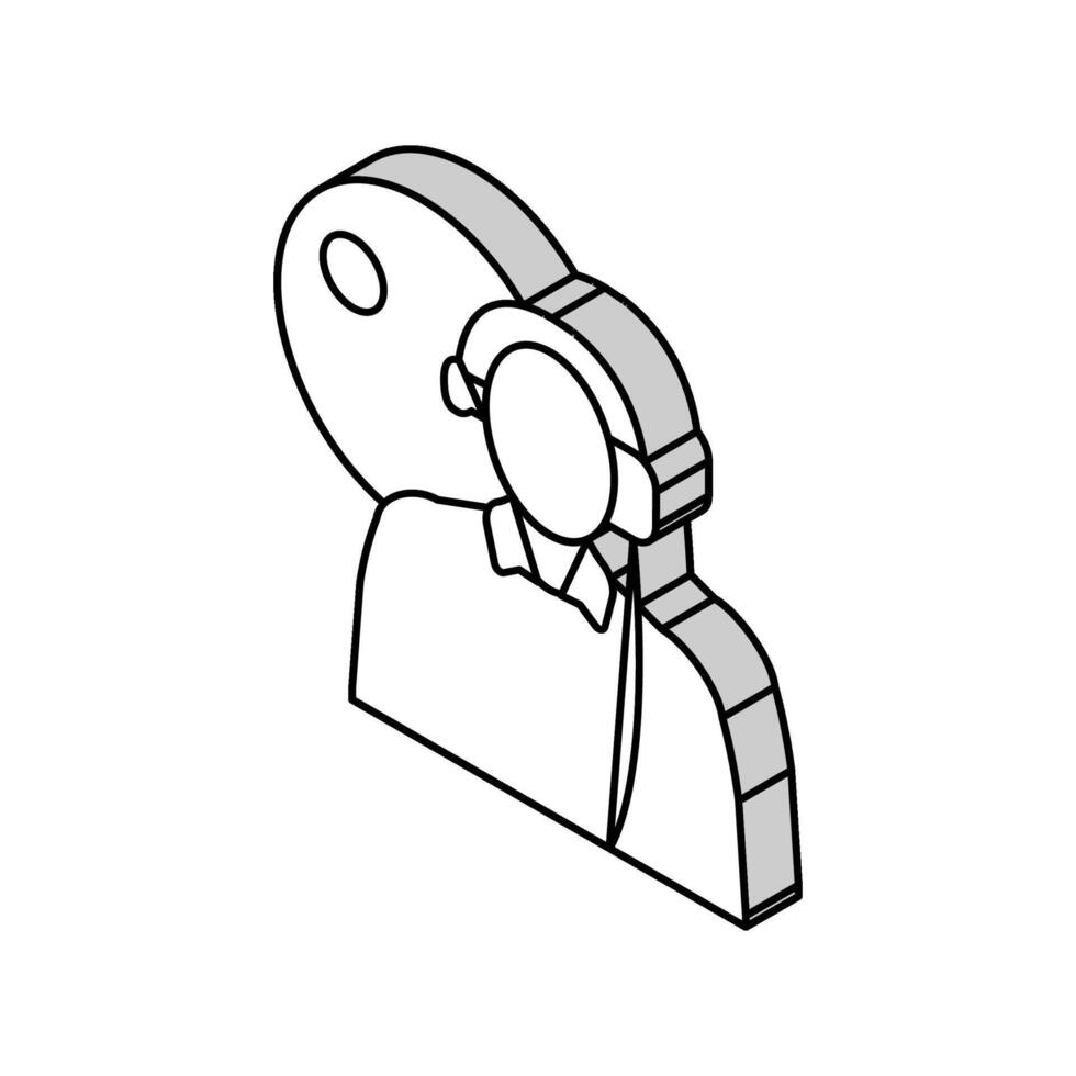 hearing assessment audiologist doctor isometric icon vector illustration