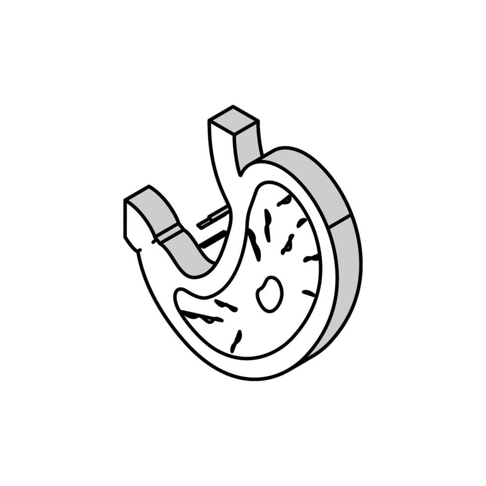 gastric ulcer gastroenterologist isometric icon vector illustration