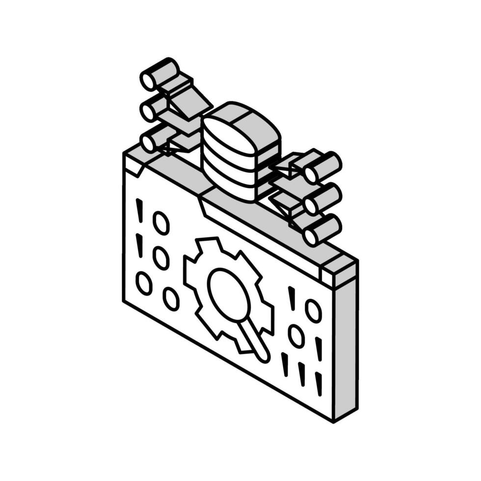 datos validación base de datos isométrica icono vector ilustración