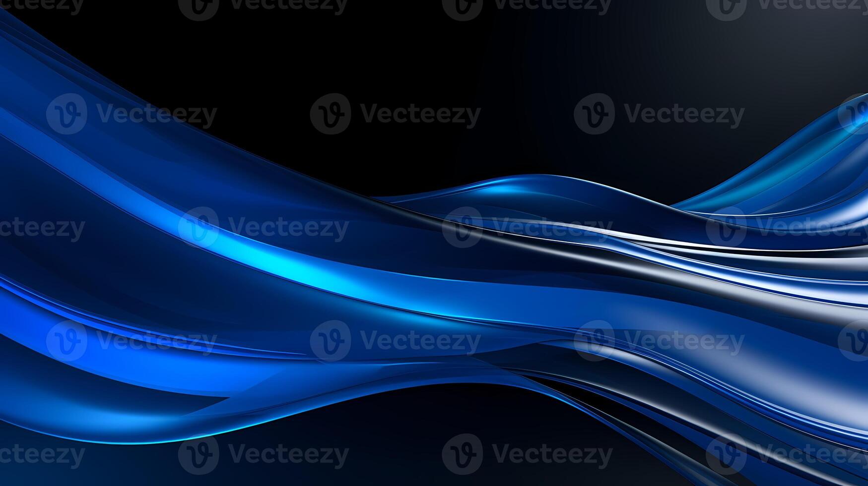AI generated blue black glossy Abstract Background photo